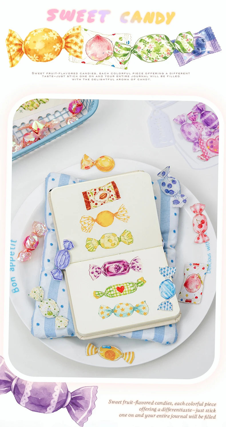 Candy Shaped Sticker Pack, Sweet Style Stickers for Junk Journal Decoration, Decorative Stickers for Water Cups, Photo Frames
