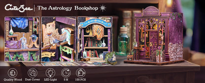 CUTEBEE Book Nook DIY Building Kit with Laser-Cut Precision Pieces 3D Wooden Puzzle  Collectible Desk Home Decor for Gift Idea