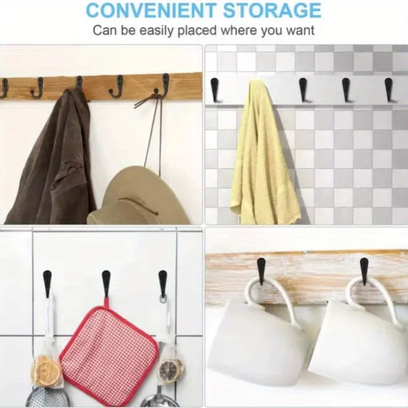Retro Wall Hooks Hangers Door Wall Mounted Coat with Screws Suction Heavy Load Rack for Kitchen Bathroom Accessories
