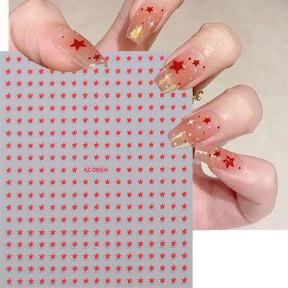 8Pcs/Set 3D Mix Colors Y2K Stars Nails Stickers 8*10cm Five-pointed Star Nail Decals Self-Adhesive Starlight DIY Nail Supplies 1