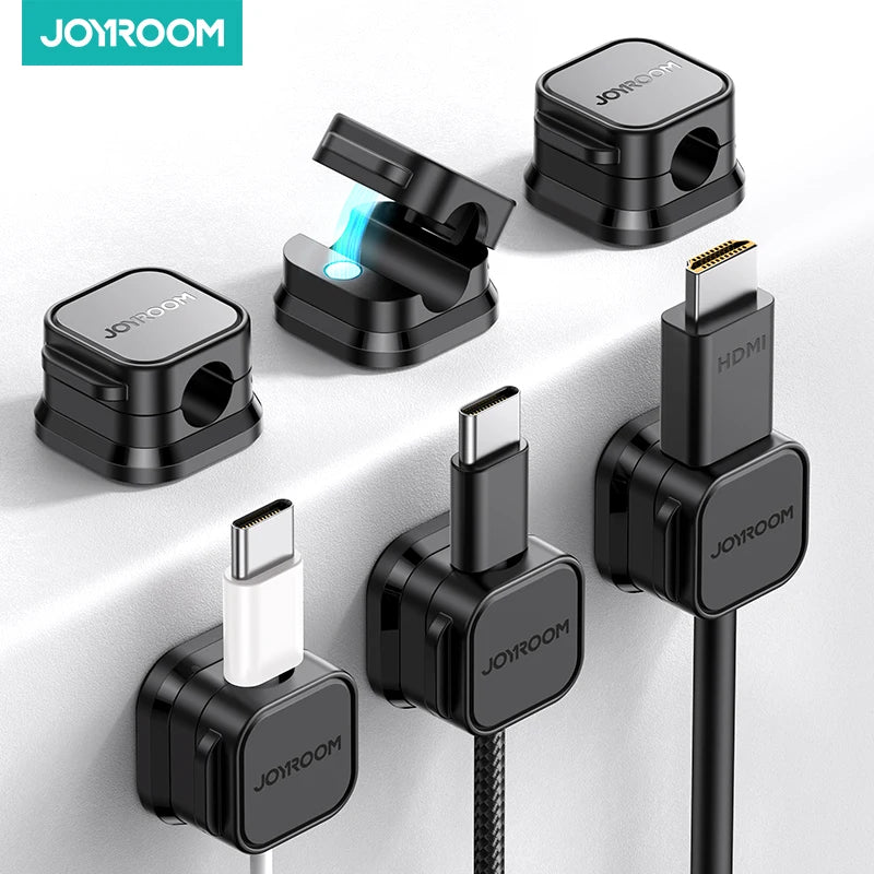 Joyroom Magnetic Cable Clips Cable Smooth Adjustable Cord Holder Cable Management Wire Keeper Under Desk Cable Organizer Holder