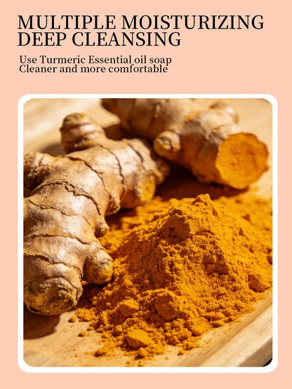 100g Pure Natural Turmeric Soap, Essential Oil Soap, Handmade Soap for Cleansing, Bathing, Deep Cleansing, Skincare, Moisturizin