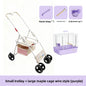 Foldable Lightweight Parrot Stroller Outdoor Travel Pet Carrier with Storage Space