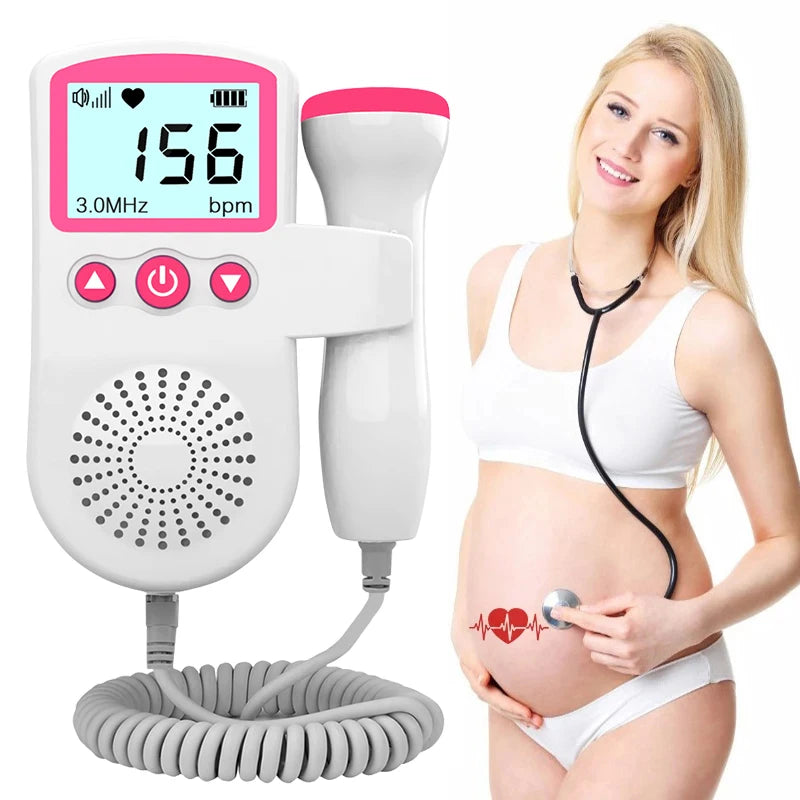 3.0MHz Fetal Doppler Infant Antenatal Heart Rate Monitor Home Sonar Doppler Stethoscope Maternal Home Fetal Monitor