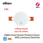 ZigBee Wifi MmWave Human Presence Motion Sensor With Luminance/Distance Detection 5/110/220V Tuya Smart Life Home Automation