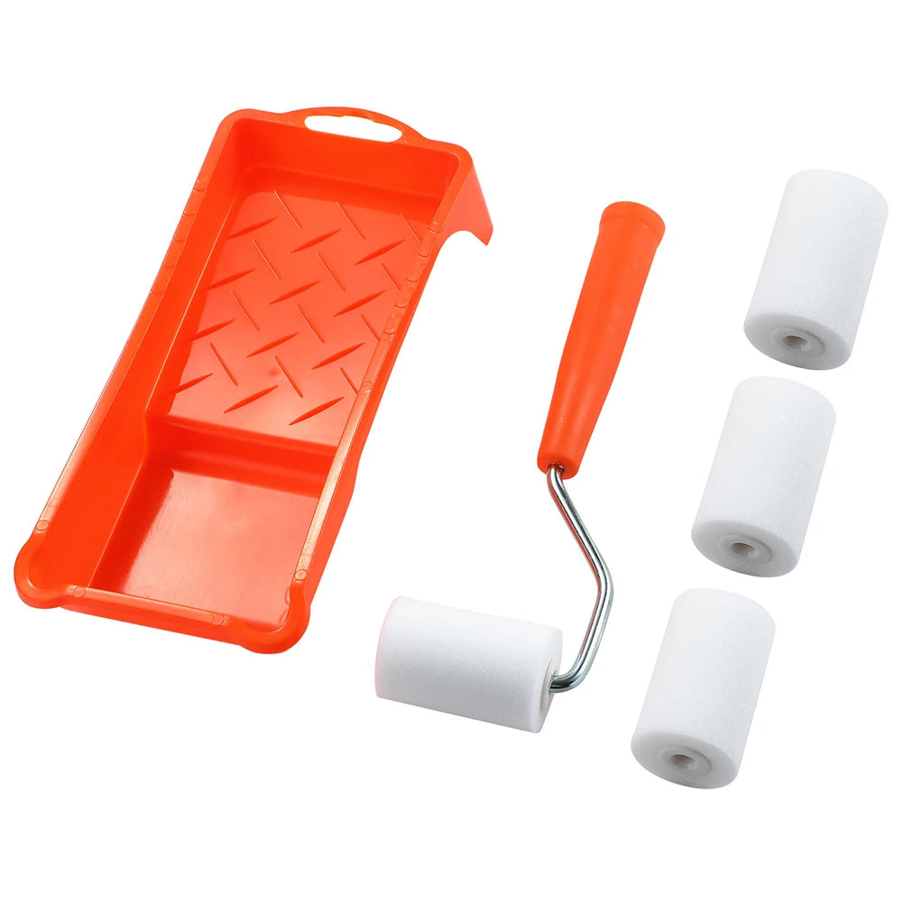 2 Inch Small Paint Roller Kit High-Density Foam Paint Roller Paint Tray Liner For Wall Painting Tools