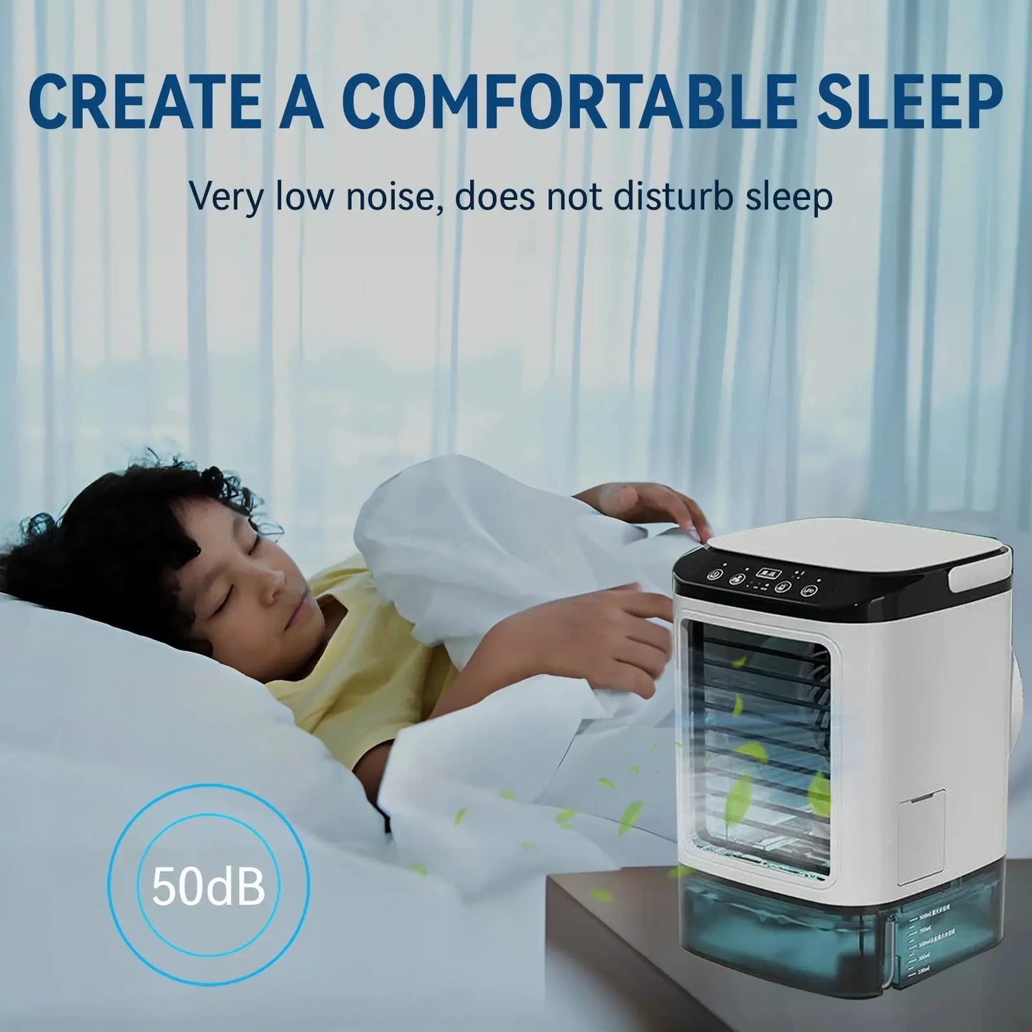 Hot Selling Mini Spray Cooling Fan Home Mobile Portable Desktop Air Cooler Silent Vortex Colorful Light Air Conditioning Fan