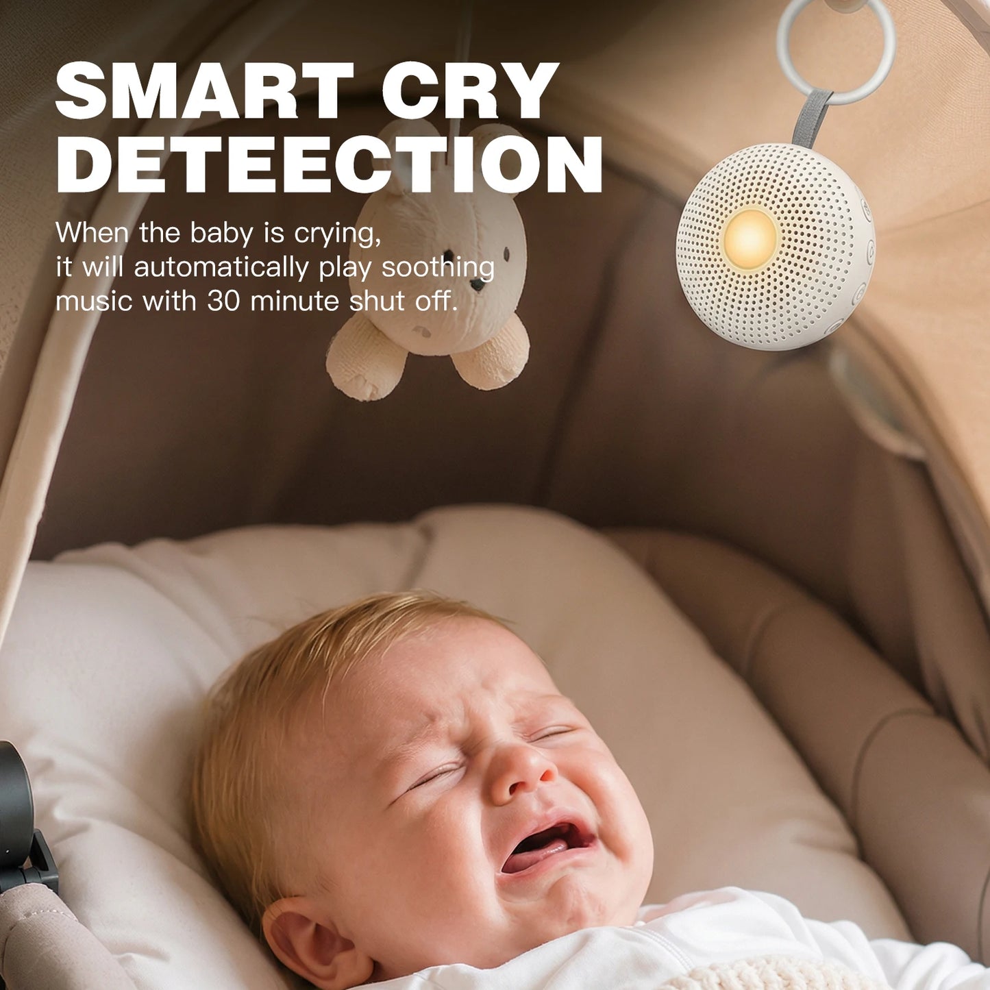 Portable Baby White Noise Machine with Night Light Soothing Sounds Timer Rechargeable Sleep Helper for Kids Adults Easter Gifts