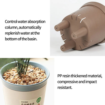 Self Watering Plant Pots Plastic Flowerpot Planter with Drainage Holes Hydroponics Flower Pot Plastic Lazy Automatic Plants Pot