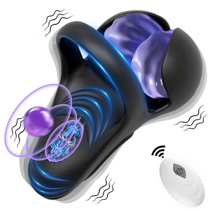 Penis Cock Ring Male Vibrator Perineal  Stimulator 10 Vibrating  Ejaculation Delay 360° Wrapping Testicle Adult Sexy Toy