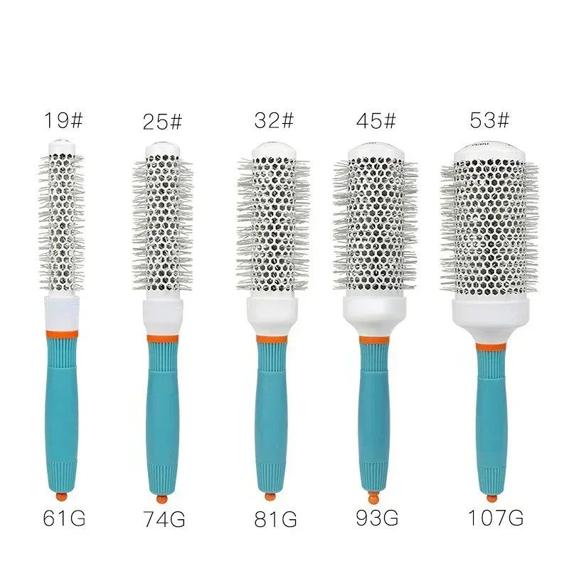 Hair Comb Professional Salon Hair Brush Hair Styling Hairbrush Hairdressing Comb Round Curly Hair Rollers Tools Blue
