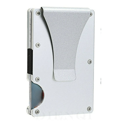 Minimalist Slim RFID Blocking Wallet For Men - Light Weight, Durable & Compact- Aluminum Wallet With Money Clip (Black）
