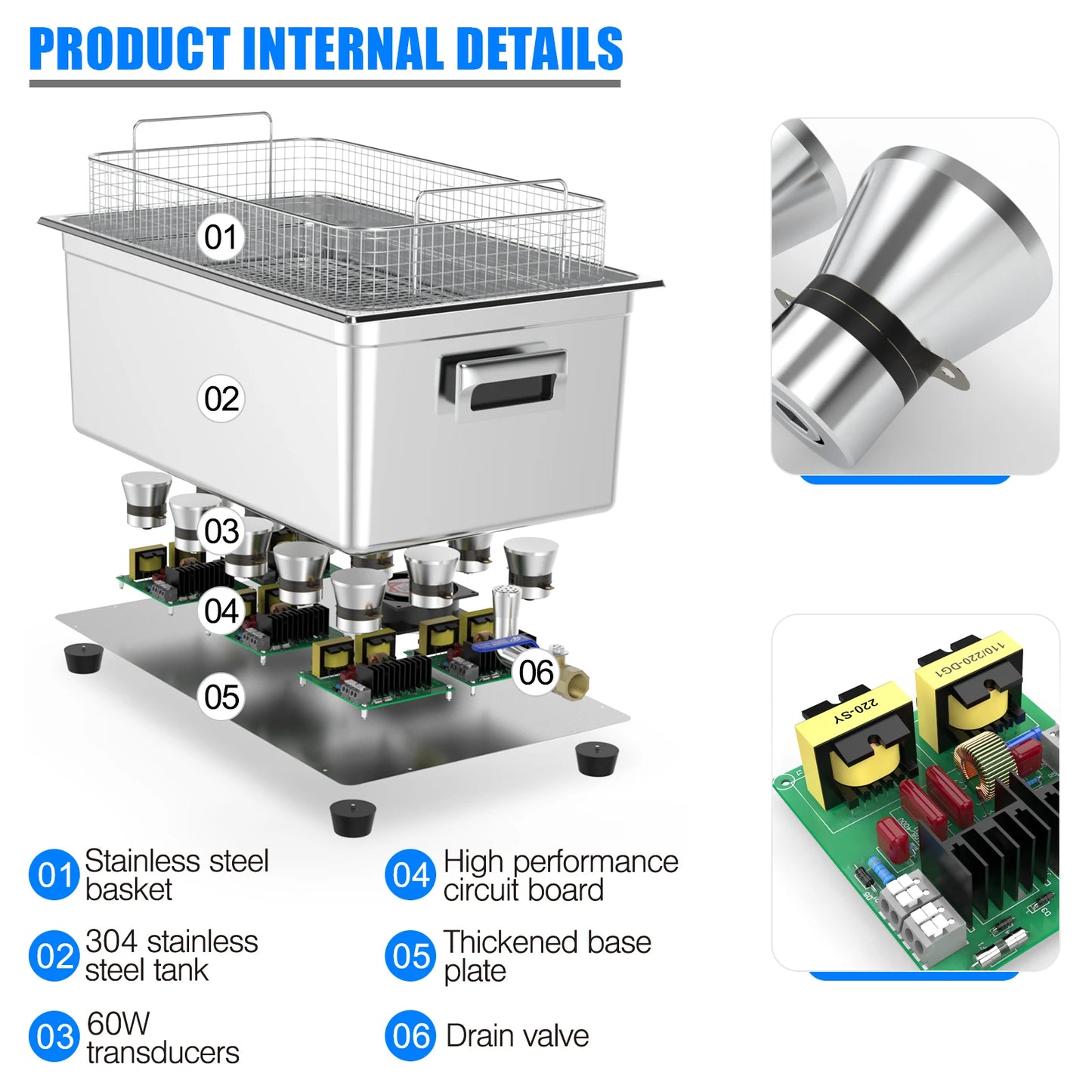 Ultrasonic Cleaner Glass Jewelry Watch Tools 1L 40KHz Ultrasonic Cleaning Machine 60W 120W Ultrasound Bath Degas Semiwave