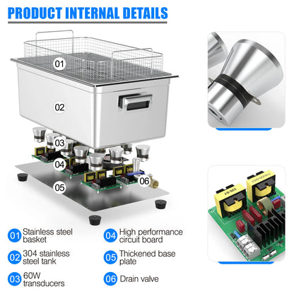 Ultrasonic Cleaner Glass Jewelry Watch Tools 1L 40KHz Ultrasonic Cleaning Machine 60W 120W Ultrasound Bath Degas Semiwave