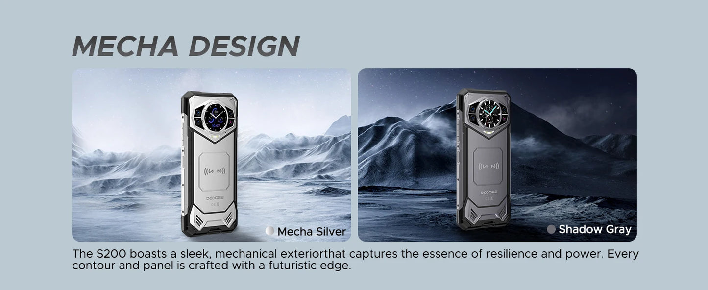 Global Version DOOGEE S200 5G Rugged Phone 6.72" 120Hz Display 12GB 256GB 100MP AI Main Camera 10100mAh Battery NFC Smartphone