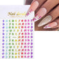 1Pcs 3D Alphabet Nail Sticker Laser Silver/Gold 26 English Letters Nail Art Decals Self Adhesive Manicure 8*10cm Letter Sticker