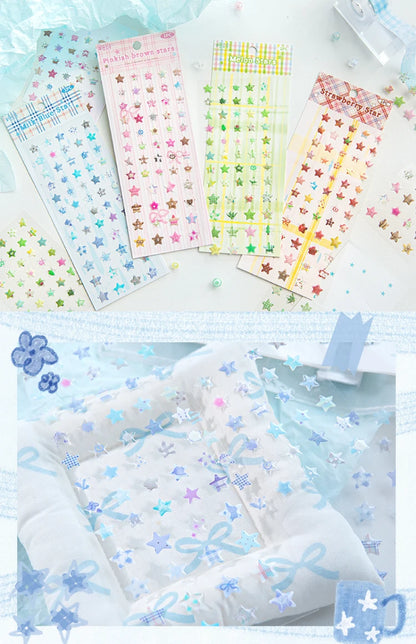 4 Designs Candy Star Series Lovely Five Point Star Theme Resin Stickers for Scrapbooking DIY Frame Collage Decoration