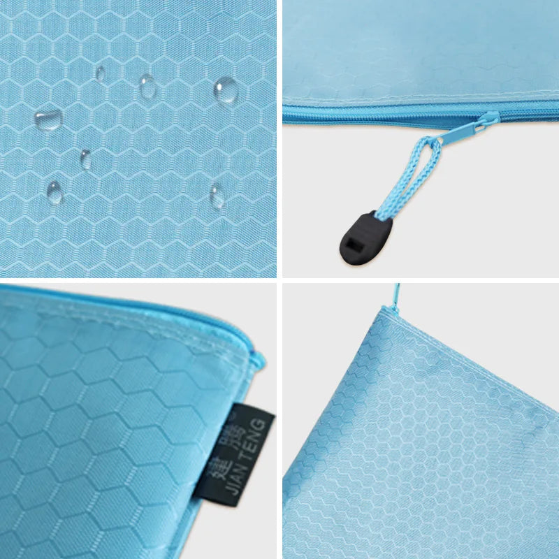 A4 Waterproof Canvas File Folders Football Pattern Thick File Bag Student Teacher Document Bag Business School Supplies