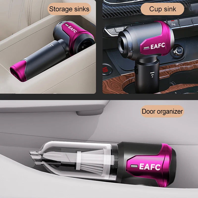 EAFC Mini Car Vacuum Cleaner 20000Pa Cordless Powerful Portable 6000mah Car Vacuum Cleaner for Home Handheld Blower Car Cleaner
