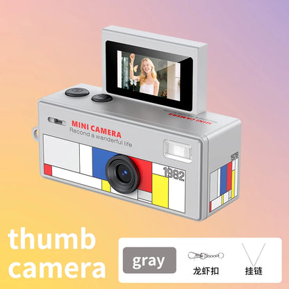 Ourlife Thumb Keychain Camera 0.96inch Flip Screen Retro CCD Mini Digital Camera 720P Very Small Camcorder Video Recorder