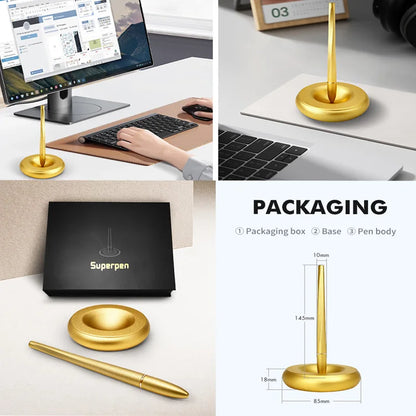 New Creative Aluminum Alloy Magnetic Levitation Self Supporting Signature Pen Business Office Swing Freely Not Fall Pen Gift Box