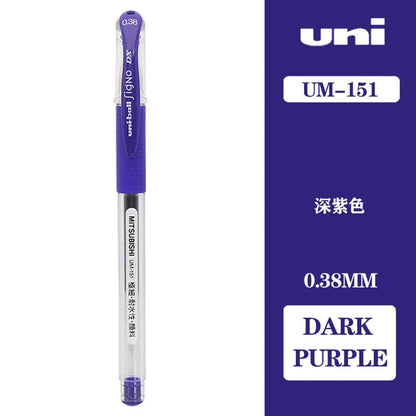 Japan Uni UM-151 Gel Pen 0.38mm Bullet Tip Writing Smooth Student Notes Special School Supplies 20 Colors Available Stationery