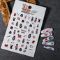 1sheet 5D Halloween Nail Stickers Pink/Green/Black Cartoon Pattern Nail Art Slider DIY For Sweet Cool Girl Cute Nail Decoration