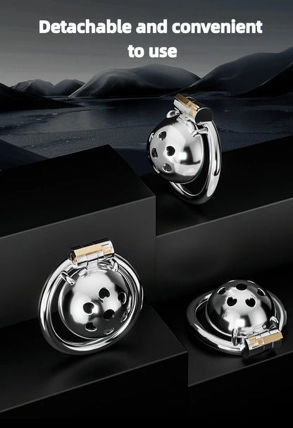 Male Super Mini Stainless Steel Chastity Cage Breathable Hole Lock Cock Ring BDSM Bondage Sissy Gay Adult Toy 18+