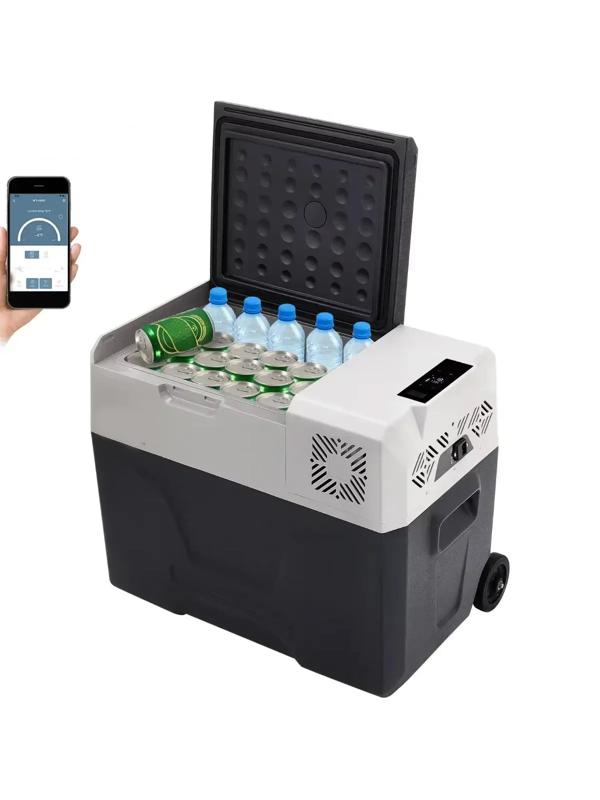 SIHAO Portable Car Refrigerator 15L 20L 30L 35L 40L 45L 50L 55L Compressor Fridge Freezer 12V 24V DC 110-240V AC Dual Use Vehicle Home for Camping Travel Outdoor