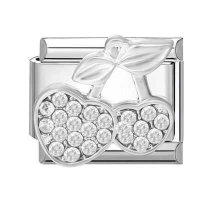 Y2K Butterfly Bow Knot Heart Star Moon Zircon Daisy Cross Italian Charm Links Fit 9mm Stainless Steel Bracelet DIY Making Gifts