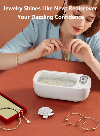Lenovo Ultrasonic Cleaner Portable Household Dual-Tank Mini Sonic Cleaning Machine for Eyeglasses Dentures, Retainer, Jewelry