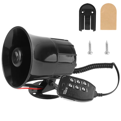 12V 120DB Loudspeaker 6 Tone Police Siren Car Air Horn Loud Speaker Automotive Warning Alarm Megaphone Multi-tone Claxon Horn