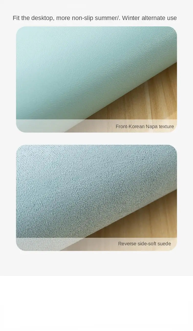 Simple Solid Color PU Leather Mouse Mat Anti Slip Waterproof Mouse Pad School Family Supplies Desk Set For Laptops PC Computer