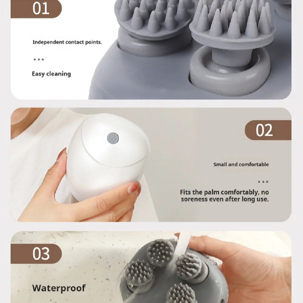 Electric Scalp Head Massager Kneading Vibrating Device Health Shoulder Neck Leg Arm Deep Tissue Massage Cat Pet Massager