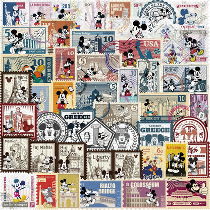 10/50PCS Vintage Mickey Stamps Graffiti Stickers Exquisite Sticker for Phone Computer Notebook Stationery DIY Toys Secret ﻿