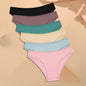FINETOO 6PCS/SET Women's Cotton Panties Sexy Soft Striped Underpants Solid Color Briefs Female Comfortable Stretch Lingerie M-XL