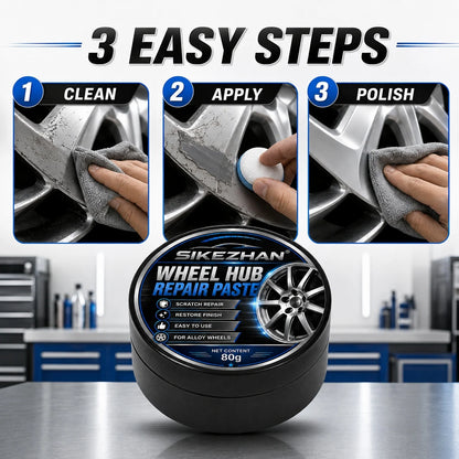 SIKEZHAN 80g Car Wheel Hub Repair Paste,Scratch & Oxidation Remover, Color Restorer and Polish Wax for Alloy Chrome Rims & Tires