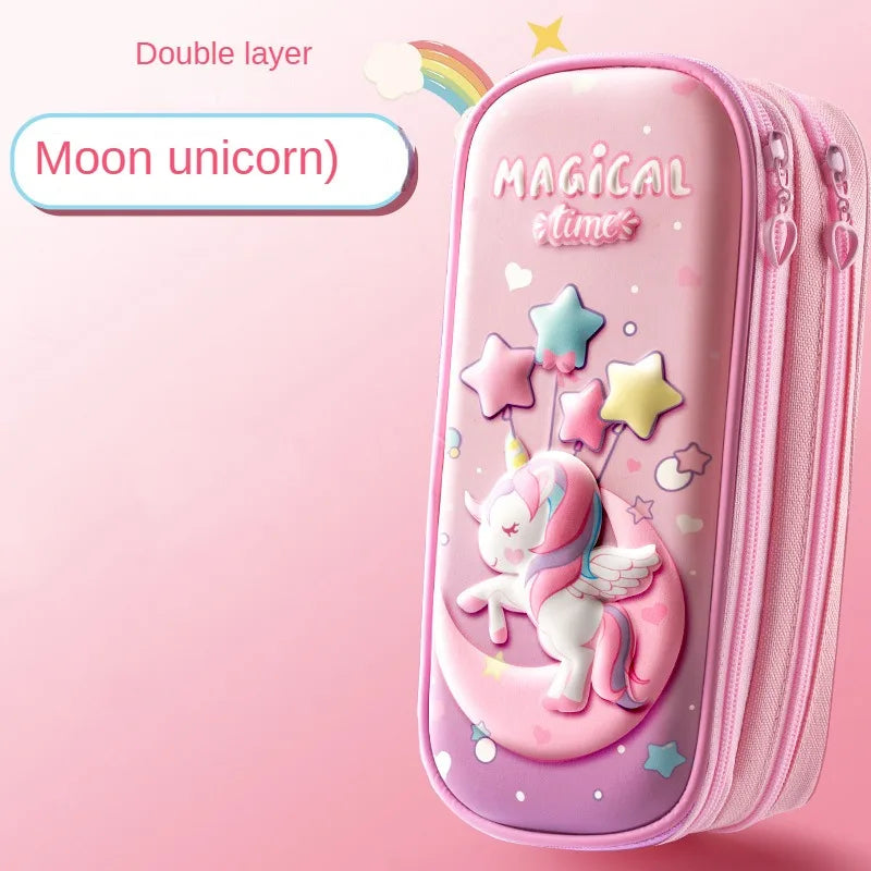 3D EVA Unicorn Cute Pencil Case Cartoon Stationery Box Girls Color Pencil Box Student Pen Case School Supplies Gifts Ipad Case