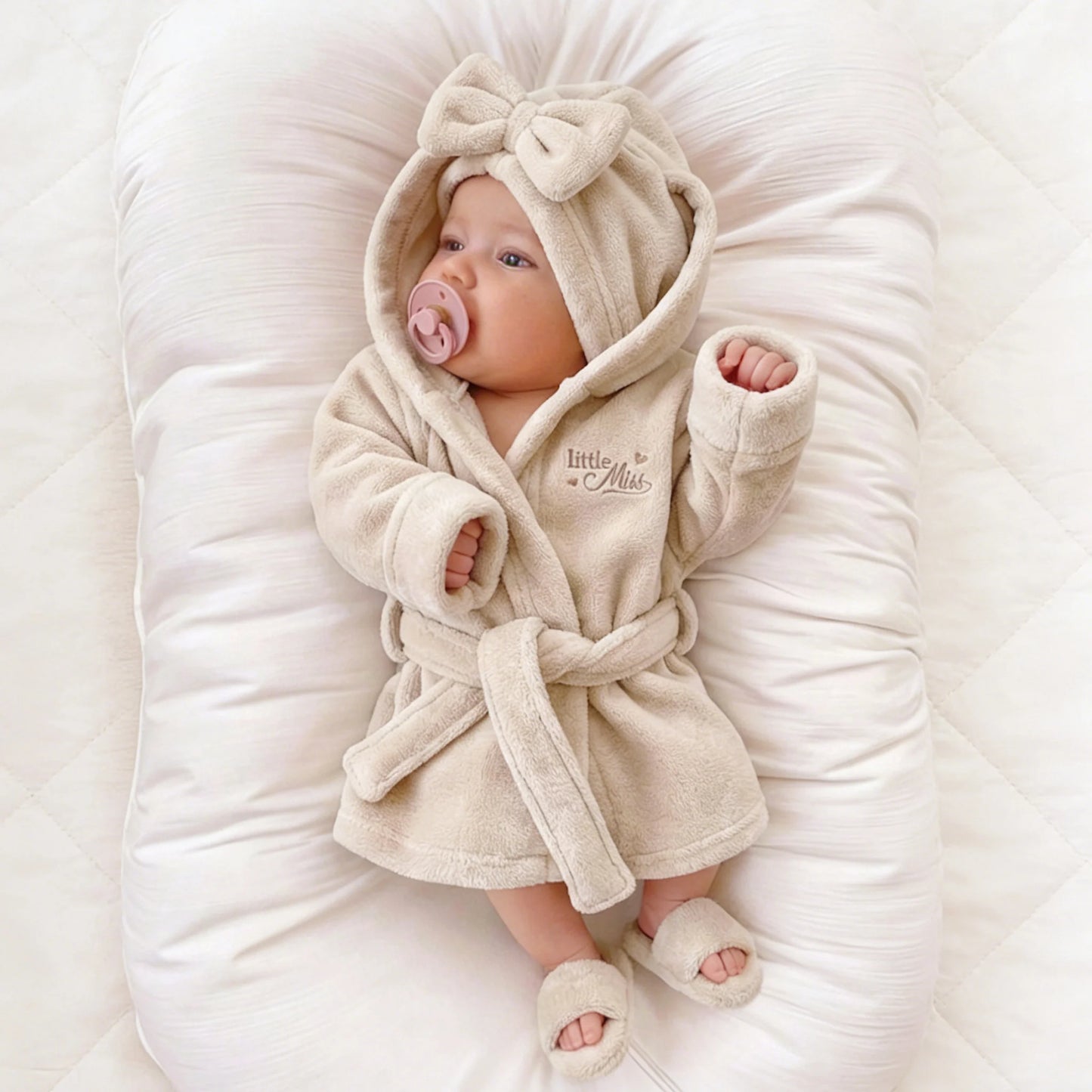 Newborn Photography Props Bathrobes Bath With Belt Shower Cap Outfit Photo Props for Infant Boys Girls Shoot  Accessories-HD