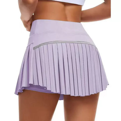 Fashion New Summer Sports Shorts Women Pleated Mini Skirt Anti Glare Short Skirt Running Outdoor Fitness Breathable Tennis Skirt