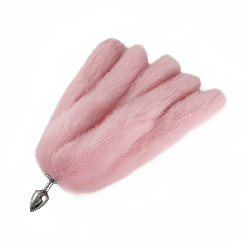 Sexy Multi Taile False Fox Tail with Separable Metal Butt Plug Anal Sex Toys for Couple BDSM Role Play Adult Products
