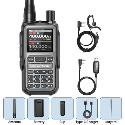 Baofeng UV-5R Mini Walkie Talkie Bluetooth Programming Wireless Copy Frequency Full Band 999CH AM FM Type-C Long Range Ham Radio