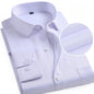 Men Formal Shirt Long Sleeve Office Solid Color Fashion Business Pocket Social Office Blue White Shirts Men's Clothing S-5XL