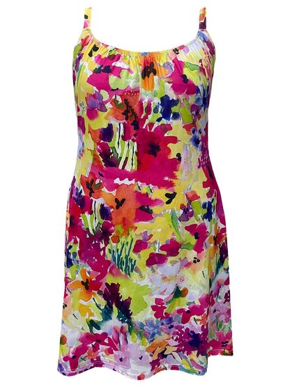 Plus Size Floral Print Cami Dress Stylish & Comfortable Lightweight Sleeveless Dress for Spring & Summer  Perfect Womens Plu