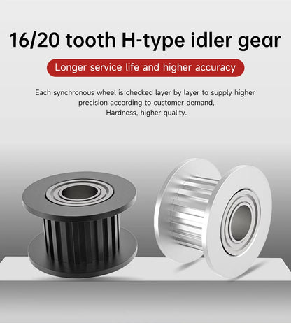 GT2 Idler Timing Pulley 16-tooth 20-Teeth with 3mm or 5mm Bore with Bearings for 3D Printer Parts Timing Belt 6mm 10mm