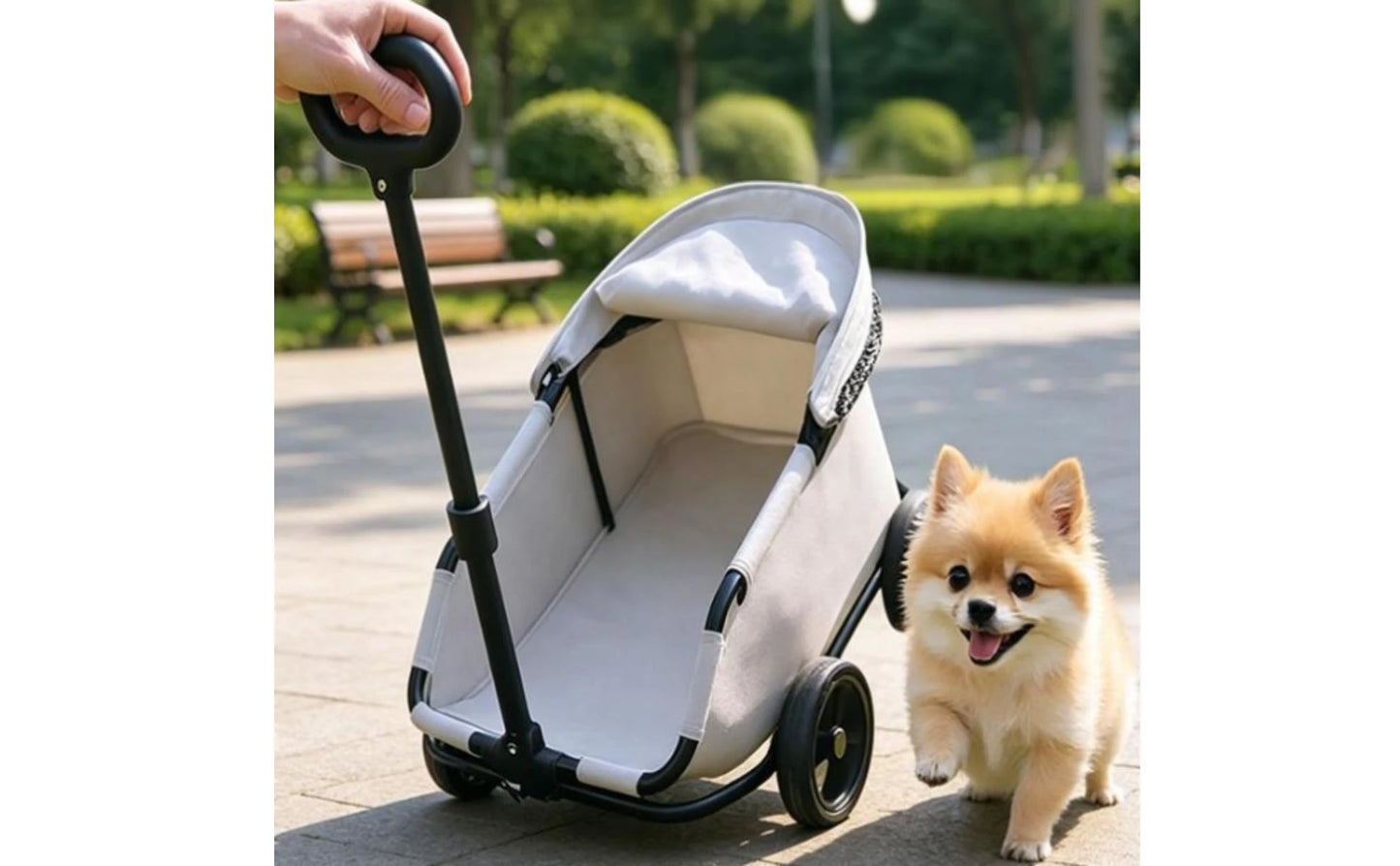 Foldable Pet Stroller 360-Degree Steering Lightweight Pet Stroller Rolling Carrier Body Transport Easy Fold