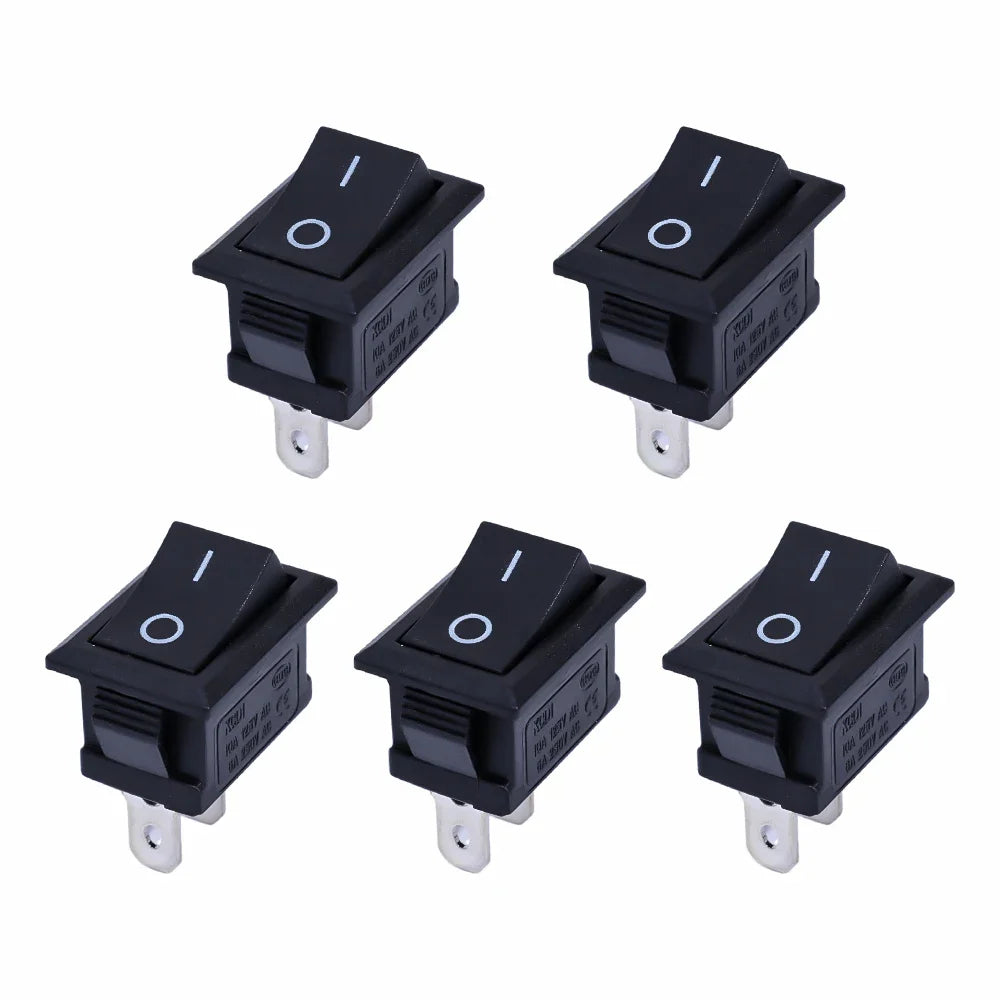 5/15Pcs Push Button Switch 21x15mm SPST 2Pin 6A 250V KCD11 Snap-in on/Off Rocker Boat Home Motorcycle Switch Black Red White