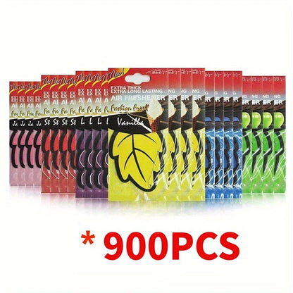60/120/240/360/600pcs Leaf Shape Car Air Freshener Natural Scented Tea Paper Auto Hanging Vanilla Perfume Fragrance