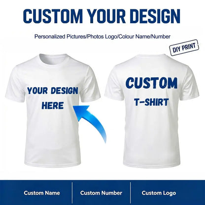 Personalized DIY Logo Name Custom T-shirt Quick-drying Breathable Sports Jersey Men Women Fashion Print Customized Tees Gifts