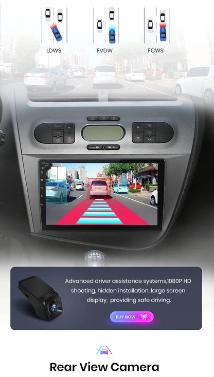 Junsun Wireless CarPlay Android Auto Car Radio for Seat Leon MK2 2005 2006 2007 2008 -2012 2 DIN Multimedia Stereo with Built-in Cooling Fan GPS Navigation SWC Bluetooth FM RDS DSP IPS Screen Car Intelligent Systems 4G WiFi 8